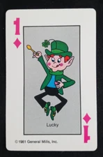 1981 General Mills Cereal Card Game Hearts Lucky 1 Diamonds