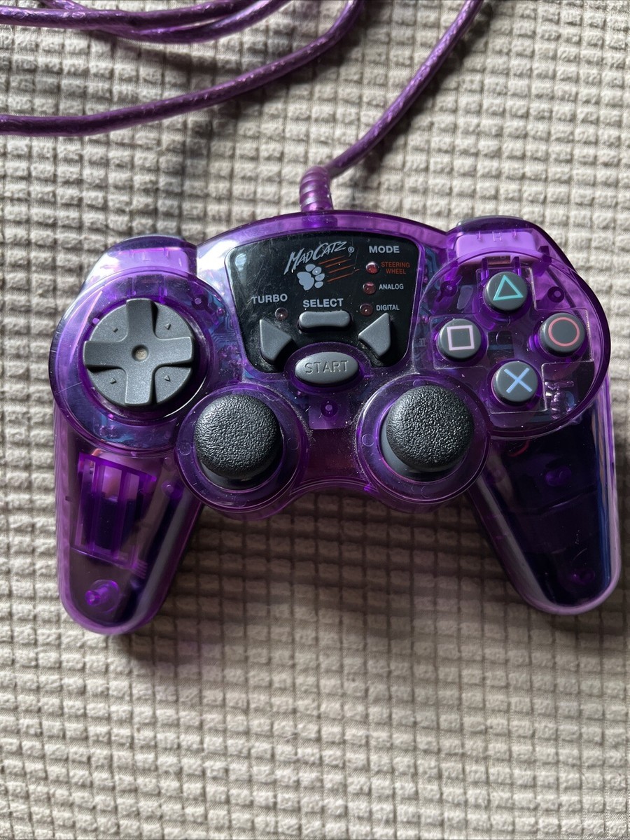 Genuine Mad Catz PlayStation 2 Dual Force Controller Clear Purple