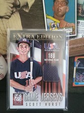 2013 Panini Elite Extra Edition Scott Hurst 18U GU Jersey Patch Rookie RC 🔥