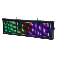 26"x8" LED Advertising Sign 7 Color Programmable Scrolling Message Display Board