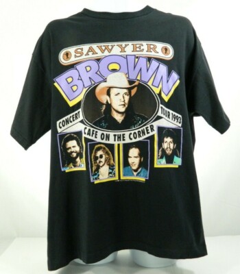 Vintage 1992 SAWYER BROWN Cafe On The Corner Tour Concert T Shirt Sz XLRG