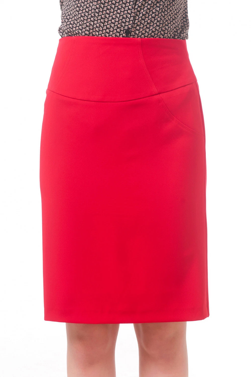 High-waisted Rise Red Skirt Size 2 US Fashionable NEW High Quality