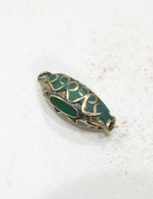 Beads Green Stone Middle Eastern Silver Triangle Beads 28mm