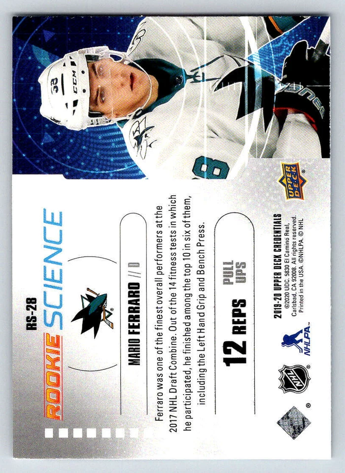2019-20 Upper Deck Credentials Rookie Science #RS28 Mario Ferraro (ref 217722) - Image 2 of 2