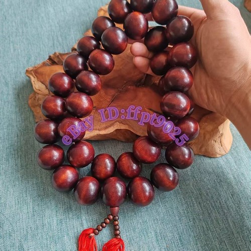 Collana perle grandi Buddha in legno naturale 30 mm * 36 Shaolin tempio monaco benedizione perline - Foto 8 di 14
