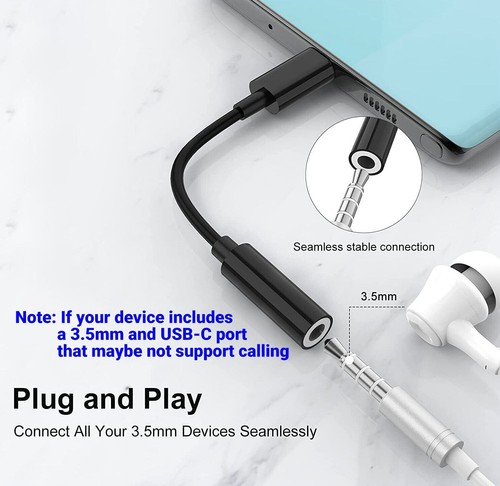 Lot 50 x USB-C Type-C to 3.5mm Female AUX Headphone Jack Adapter Cords Universal - Picture 2 of 14