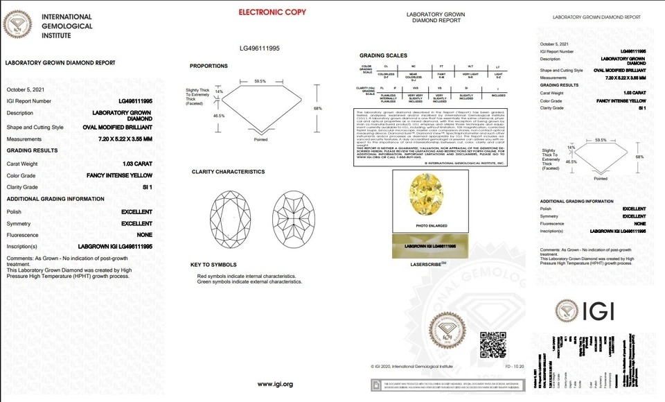 1.03ct intense yellow oval shape diamond fancy vivid blue color diamond loose - Image 2 of 4