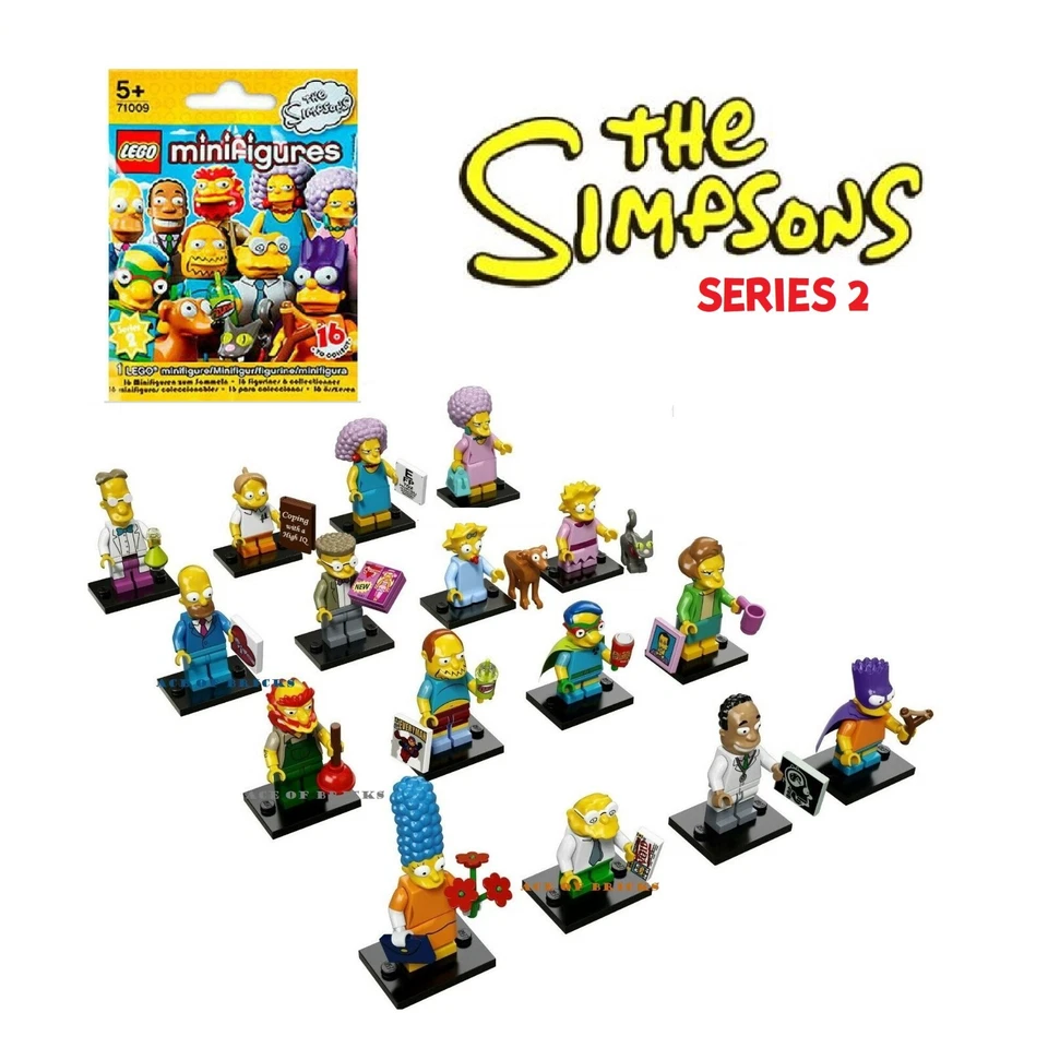 LEGO LOS SIMPSONS Serie 2 Minifiguras 71009 - Juego Completo de 16 (SELLADO)