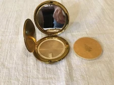 KIGU Bolero 1950’s Loose Powder Compact with Sifter, Mirror, Gold, England