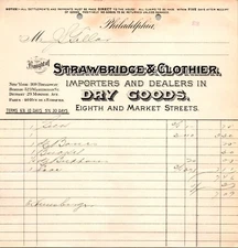 Strawbridge & Clothier Philadelphia PA c1905 Letterhead Dry Goods