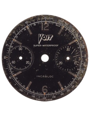 lot of 4 used VOIT dials for Scuba  Divers Chronograph Wristwatch Ref. 2501-666