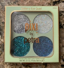Pixi by Petra Glitter-y Eye Quad - Blue Pearl - NWT