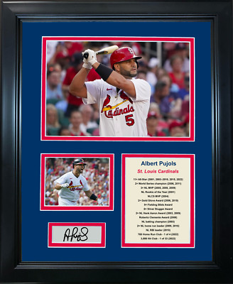 Framed Albert Pujols 700 HR Facsimile Laser Auto Cardinals 12''x15'' Photo Collage