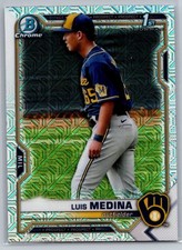 2021 bowman mega box baseball luis medina 1st chrome mojo refractor #202