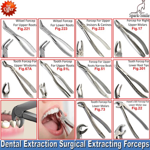 Surgical Extraction Forceps for Upper Lower Molars Premolars Tooth