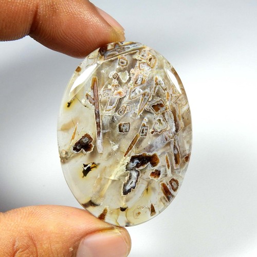 Pseudomorph Stick Agate Cabochon Oval Shape Natural Gemstone Loose 64 Cts #8131 - Picture 5 of 8