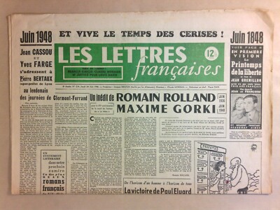JOURNAL ''LES LETTRES FRANCAISES'' 1948 / ET VIVE LE TEMPS DES CERISES! /GUTER ZUSTAND