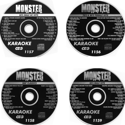  KARAOKE MONTER HITS CDG 4 New Disc Set MALE 80'S HITS RAP,FEMALE HITS