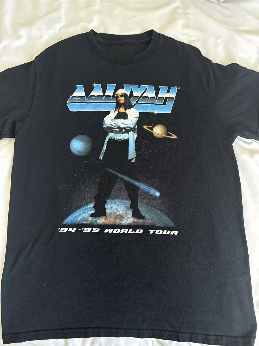 aaliyah t shirt World Tour '94 -'95 black T Shirt Size S-5XL UR364