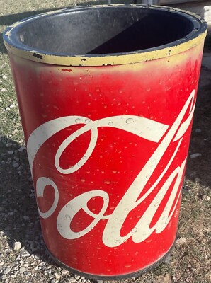 VTG Display Industries COCA COLA ROLLING ROUND BARREL ICE CHEST COOLER ON  WHEELS
