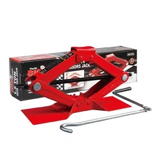 BIG RED Torin Steel Scissor Lift Jack Car Kit, 1.5 Ton (3,000 lb) Capacity. Red