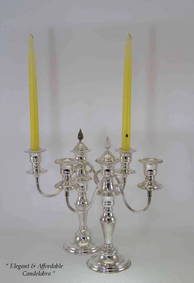 Candelabro de plata con cuentas 11 pulgadas, 3 luces Foto 3 de 4