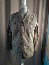 Qvc Denim & Co Olive Jacket Canvas/denim Size 12