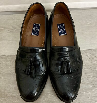 BOSTONIAN CLASSIC Men Size 10.5 M Black Leather Tassel Slip  display picture 1