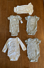 Carter's Lot de 5 body manches longues gris et blanc garçon 18M