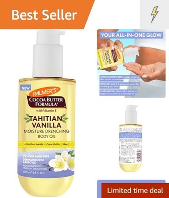Cocoa Butter Formula Body Oil, Moisture Drenching Tahitian Vanilla, 6.5 Oz, 7...