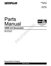 Caterpillar Cat 345C LC Excavator Parts Catalog Manual