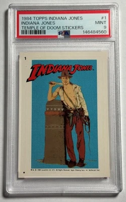 Vintage 1984 Topps #1 Indiana Jones and the Temple of Doom Sticker PSA 9 Low Pop - Photo 1/2