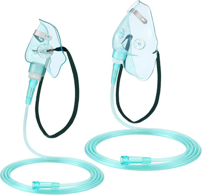 2PCS M/L Oxygen Mask with 6.6 Ft Tubing and Adjustable Elastic Strap, Adult Oxyg