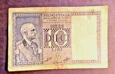 Italy-10 Lire- 1939-Banknote,  King Emanuele III  Paper Money