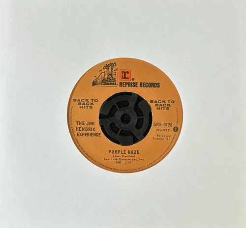 JIMI HENDRIX EXPERIENCE 'PURPLE HAZE/FOXEY LADY' 7'' SINGLE REPRISE GRE0728 1967