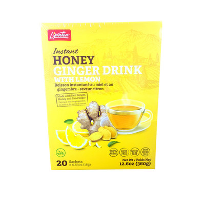 Instant Honey Ginger Drink With Lemon By Lipatea 20x Sachets (18g x 20) Net Wt