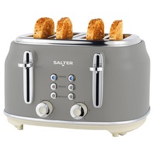 Salter Retro 4-Slice Toaster Wide Slot 6 Level Defrost (Damaged Packaging)