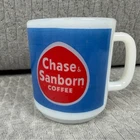 Vintage Chase & Sanborn Coffee Mug Milk Glass