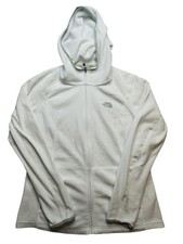 The North Face Jacket Womens Large White Polartec Fleece Zip Hooded Pockets