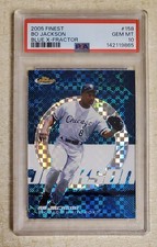 2005 Topps Finest #158 Bo Jackson Blue X-Fractor PSA 10 GEM MT Ser#/150