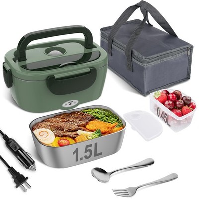 Vabaso Electric Lunch Box 80W   Heated Food Warmer 1.5L, Car & Home Use