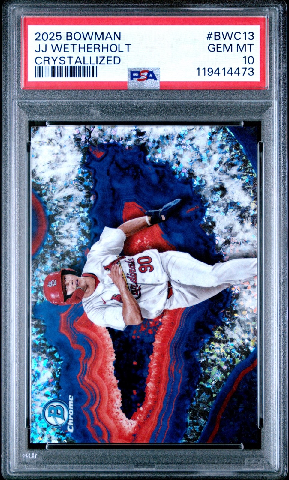 2025 Bowman Chrome Crystallized Sp JJ WETHERHOLT Cardinals PSA 10 Gem #BWC13