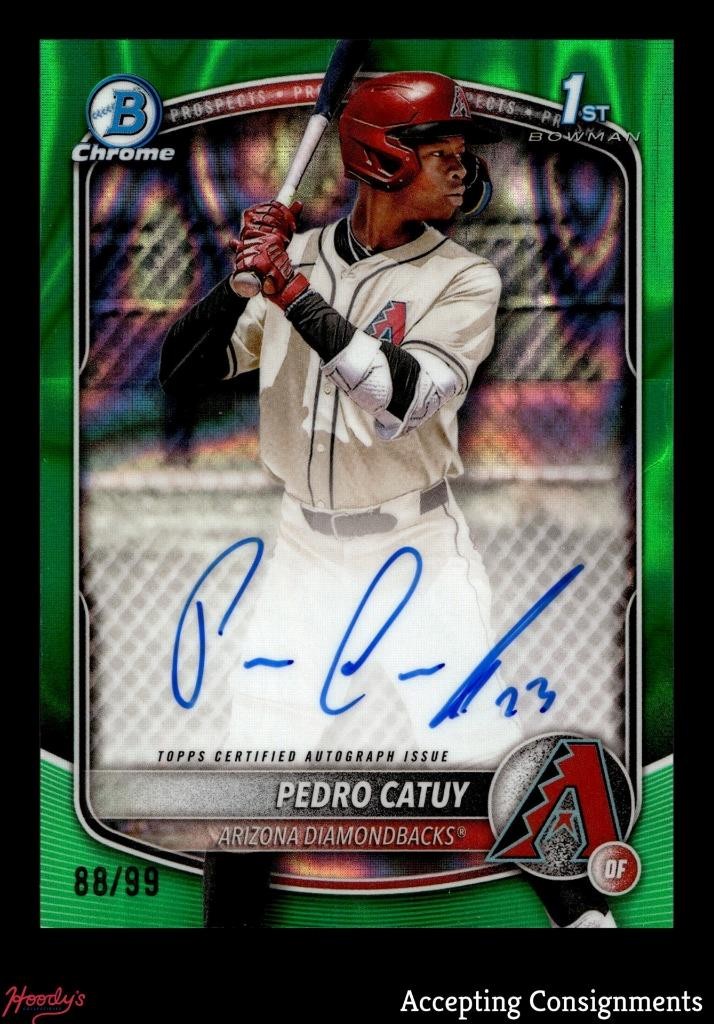 2025 Bowman Chrome Green Lava Refractor Pedro Catuy 1st ROOKIE AUTO 88/99