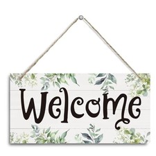 Rustic Welcome Decor, Decorative Hanging Wall Plaque Wood Sign, Spring Sign 13