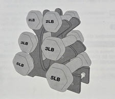 Neoprene Dumbbell Set W/ Rack 2lb 3lb 5lb Durable Home Workout Gym Fitness NIB