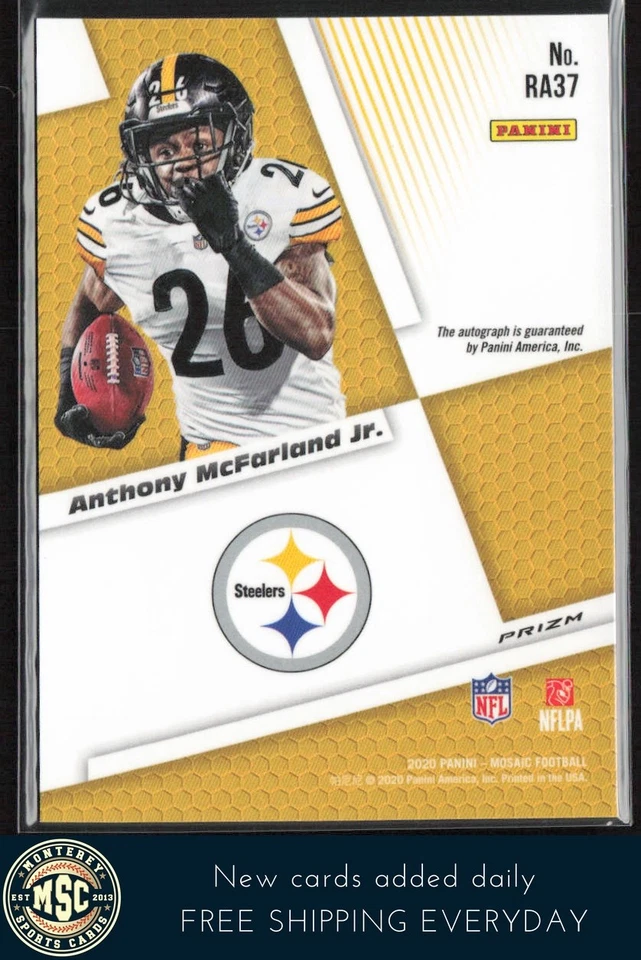 Anthony McFarland Jr. 2020 Panini Mosaic RC Autographs Prizm Fusion Red #RA37 - Image 2 of 2