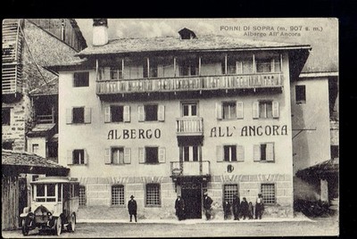 OVENS ABOVE (Udine).  CARNIA. Hotel ALL'ANCORA. AUTO. Non vg. 1920s.