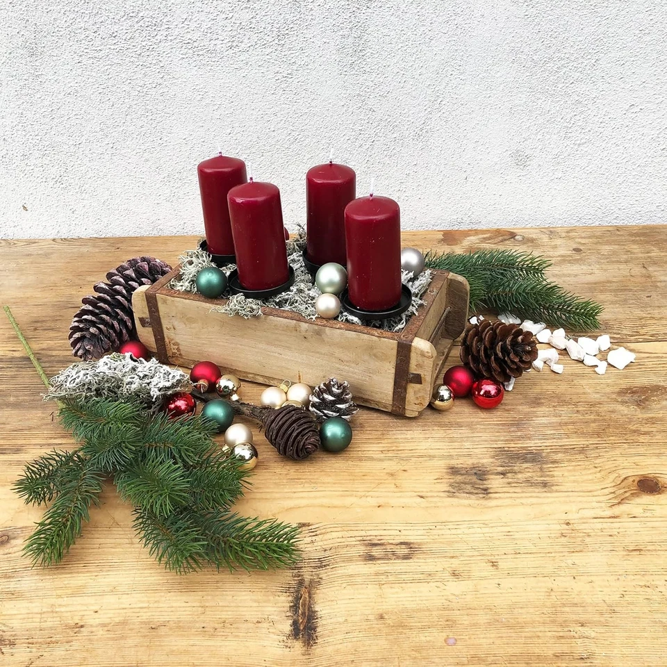 Kerzenhalter aus massivem Metall für Adventskranz,Adventskranzstecker,Kerz Ø 8cm - Bild 4 von 4