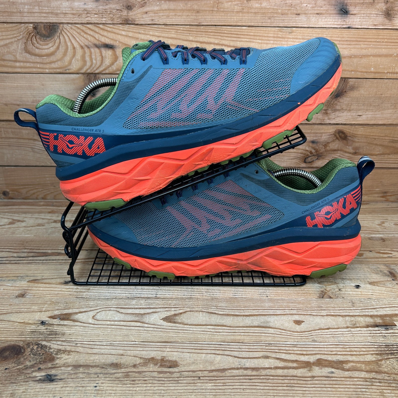 Zapatillas de deporte Hoka One One para hombre talla UK 12,5 Challenger ATR 5 gris naranja Trail Run
