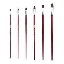 XDT 6106 Filbert Artist Paint Brush 6 Piece Set Medium Soft Red Sable Weasel Mix